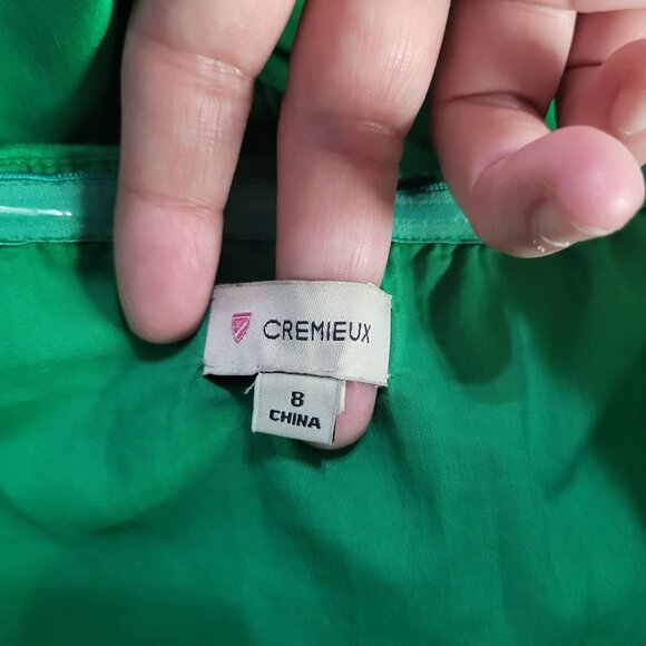 CREMIEUX Women's SZ 8 Kelly Green Strapless Bow Dress Spring Preppy - Picture 9 of 12